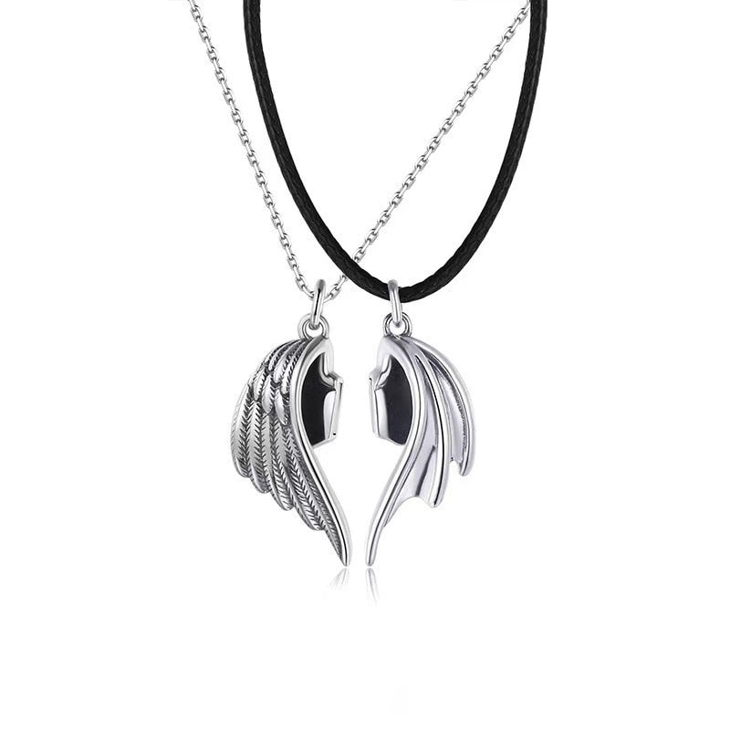 Angel Devil Wings Pair Lovers Necklace